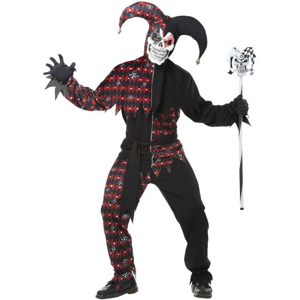 Men's Evil Jester Scary Funny Clown Party Costume Halloween cosplay for Adult 